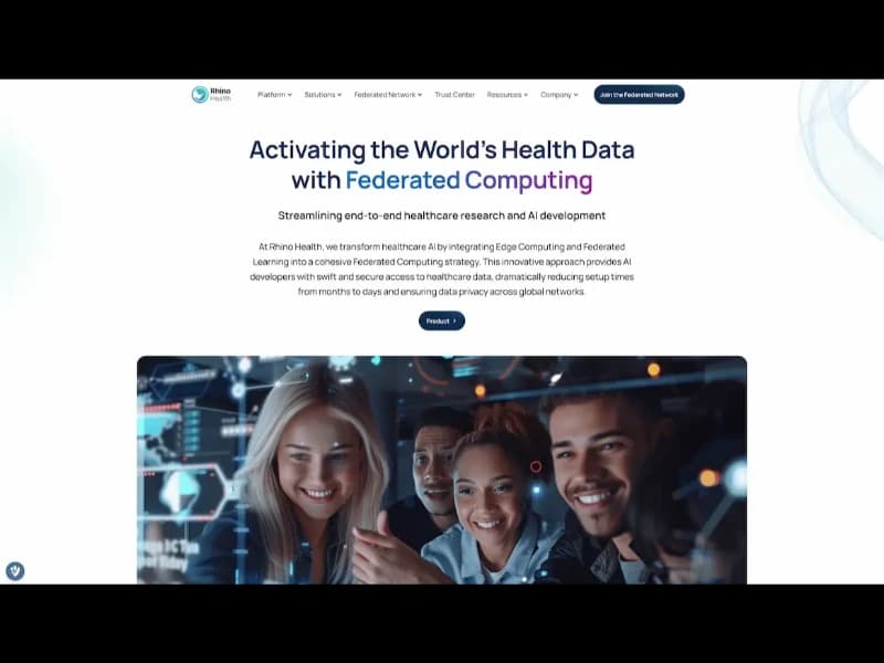 Rhino Health website screenshot