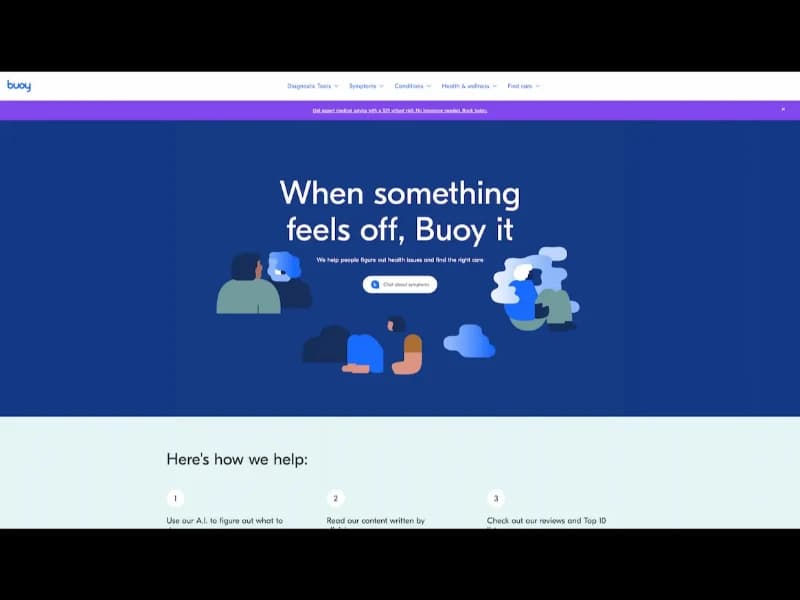 Buoy Health website screenshot