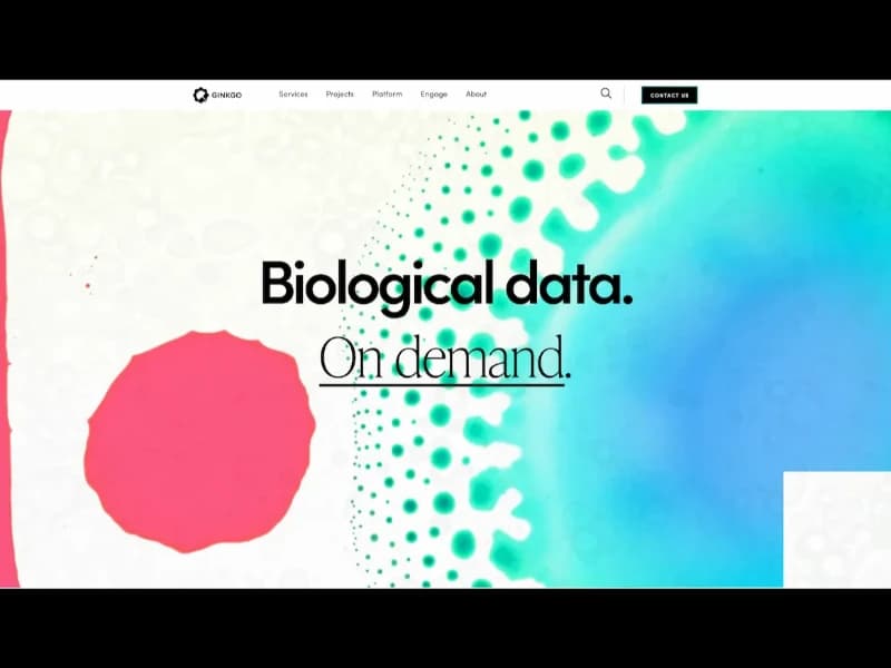 Ginkgo Bioworks website screenshot