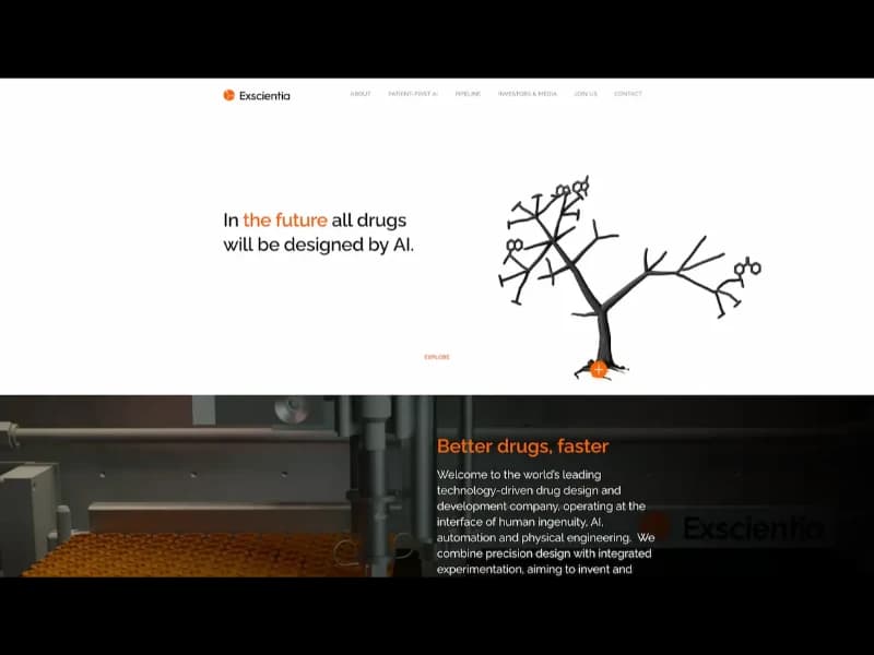 Exscientia website screenshot