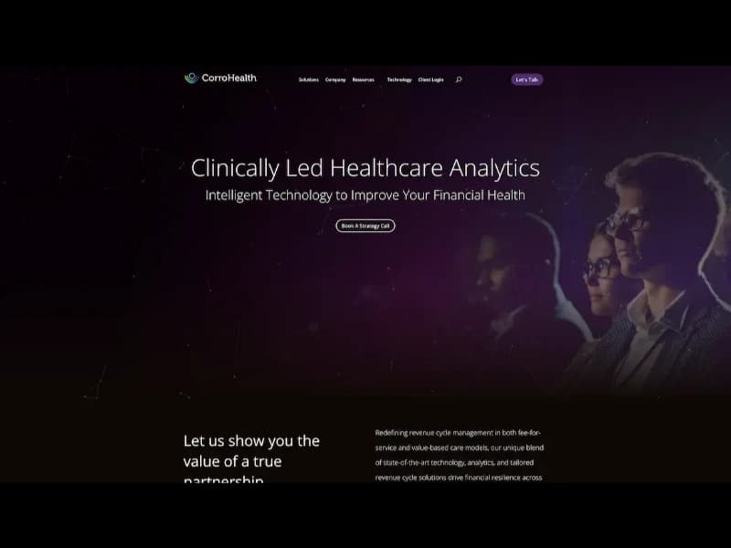 CorroHealth website screenshot